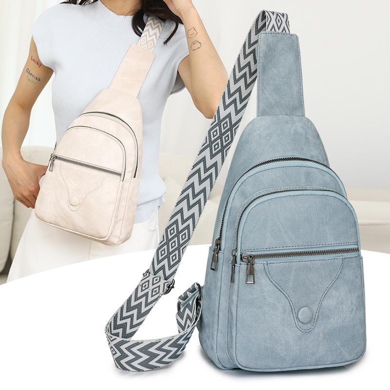 Damen Brusttasche Lässige Umhängetasche Damen Retro Weiche Leder Schultertasche