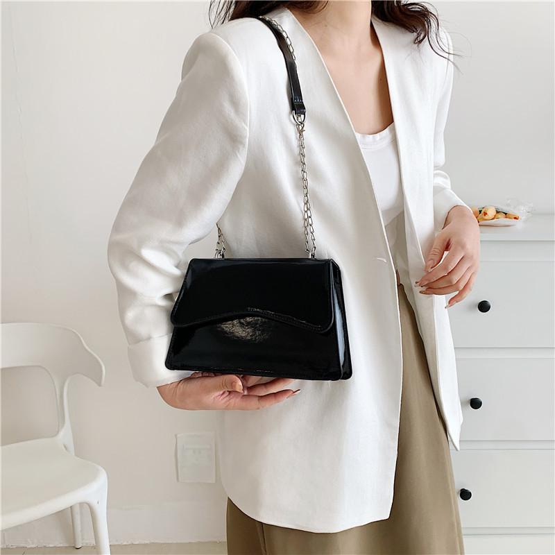 Stylish Casual Shoulder Bag For Women Elegant Simple Crossbody Small Square Bag In Versatile Black White Silver And Fuchsia Colors