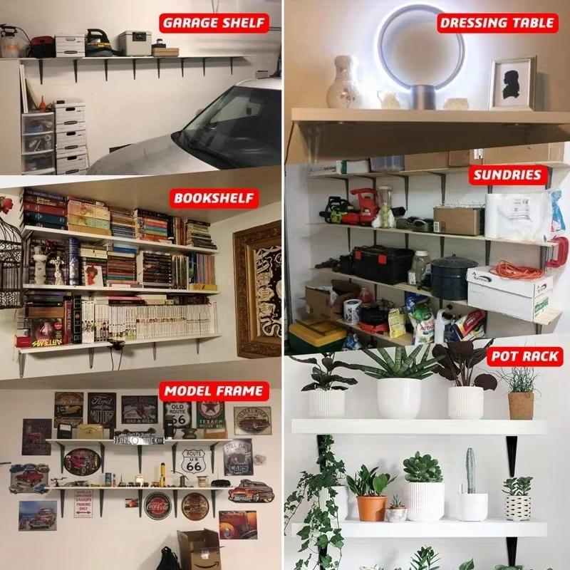 Heavy Duty L-Shaped Triangular Shelf Brackets Cold-rolled Steel Right Angle Wall Mount Joints with Screws Furniture Hardware