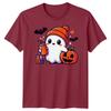 Halloween TShirt Ghost Pumpkin Iced Coffee Spooky Graphic Adults Kids Tee