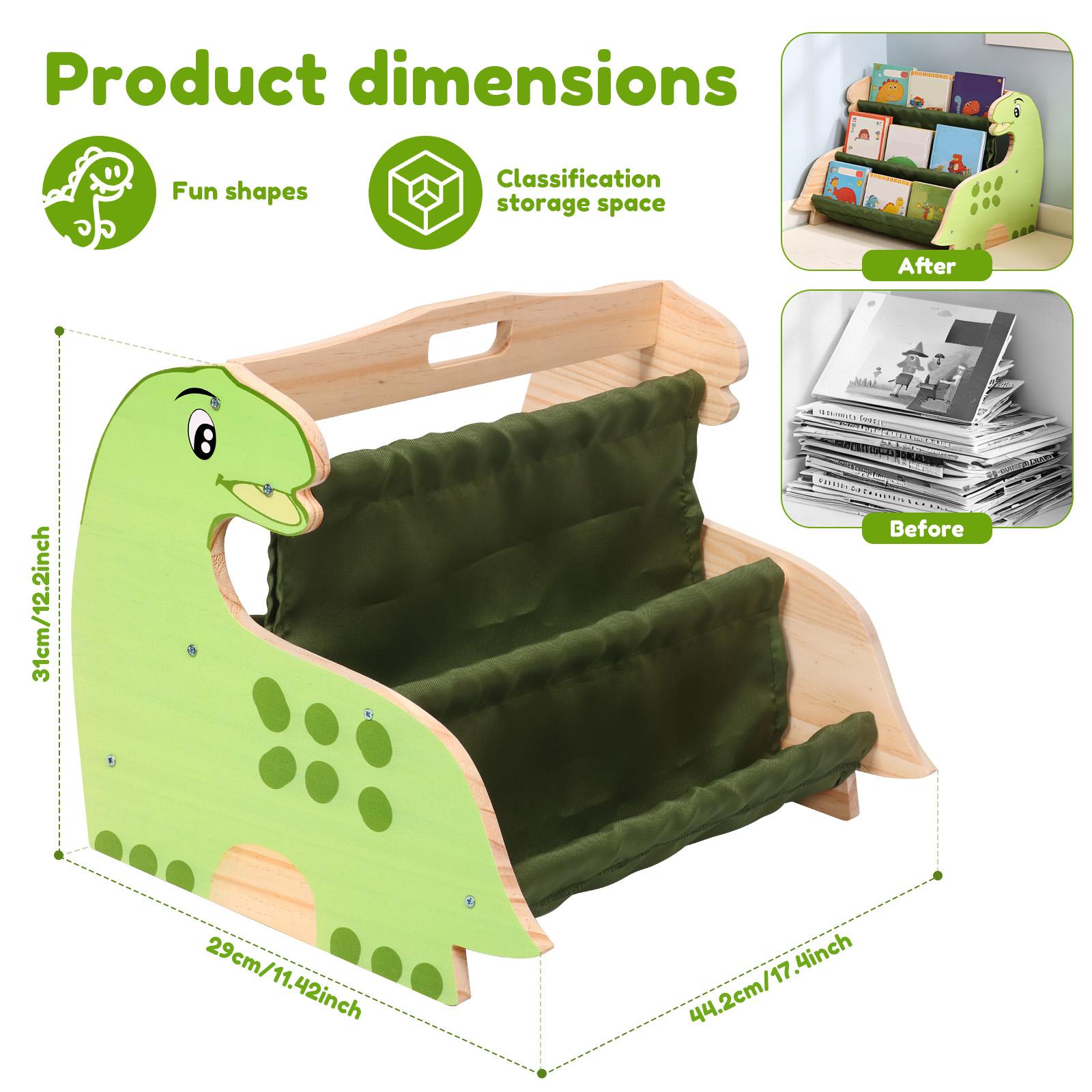 Toddler Bookshelf Double Sided with 4