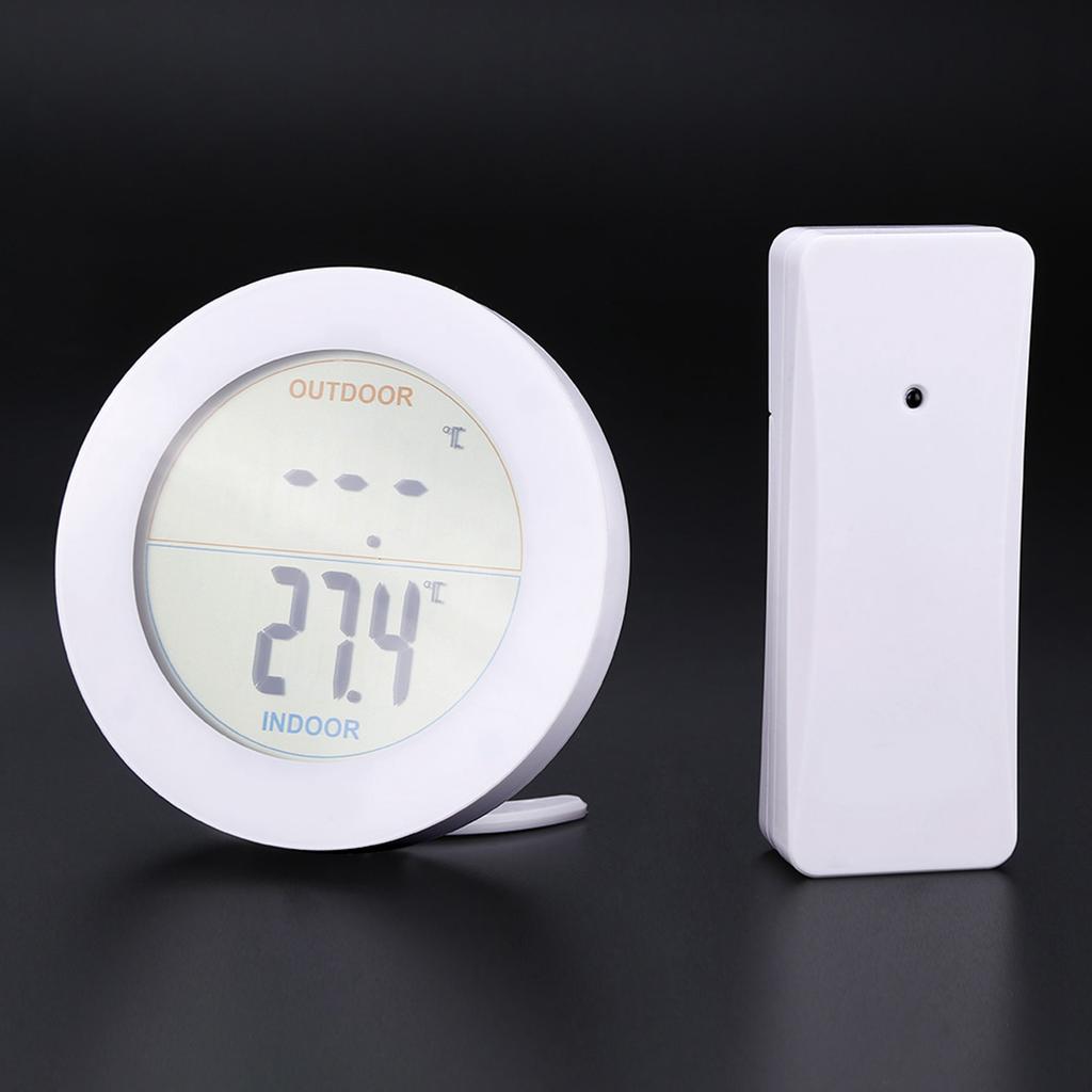 Draadloze Thermometer LCD Display Binnen Buiten Sensor Temperatuursensor Binnen Buiten Wit