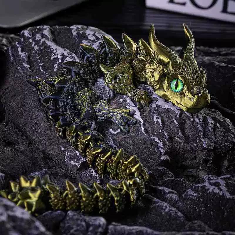 30/24CM 3D Print Magic Dragon Model Multi-joint Movable Fish Tank Gaming Table Home Decoration Desk Ornament Toy