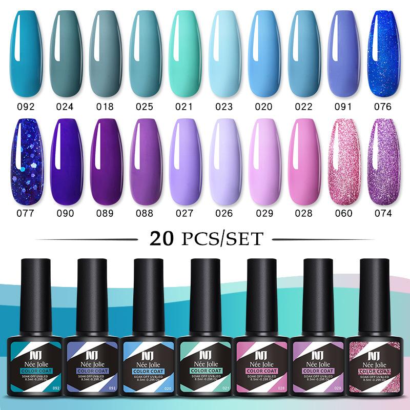 20-Color Nail Polish Glue Set Popular Color Phototherapy Glue Nail Shop Nail Glue