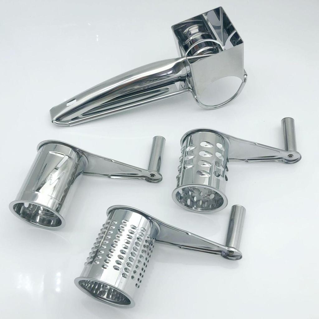 Stainless Steel Hand-Crank Rotary Cheese Grater for Kitchen Use