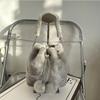 Luxury Real Mink Fur Puffy Shoulder Tote Bag High End Fashionable Soft Women Handbag