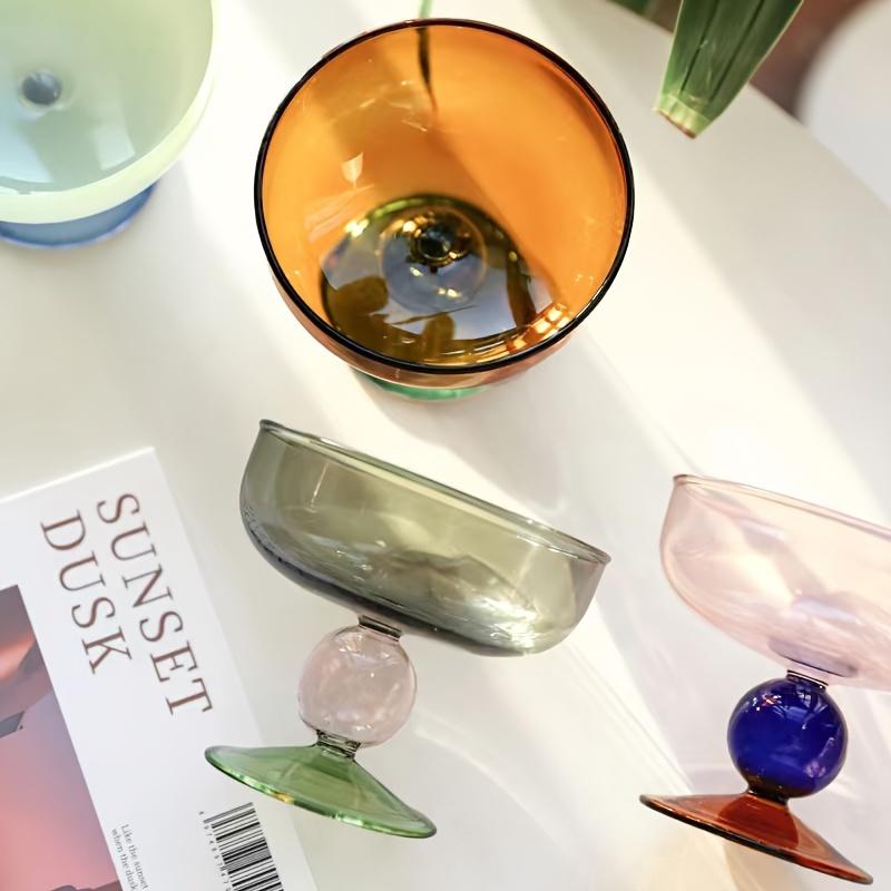 Colorful Glass Bowls Icecream Glass Bowls Creative Kitchen Salad Soup Container Tableware Soup Fruit Bowls Dining Utensils Gifts