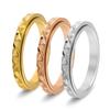 New Fashion 3mm Stainless Steel Ring for Men Gold Plated No-fading Jewelry