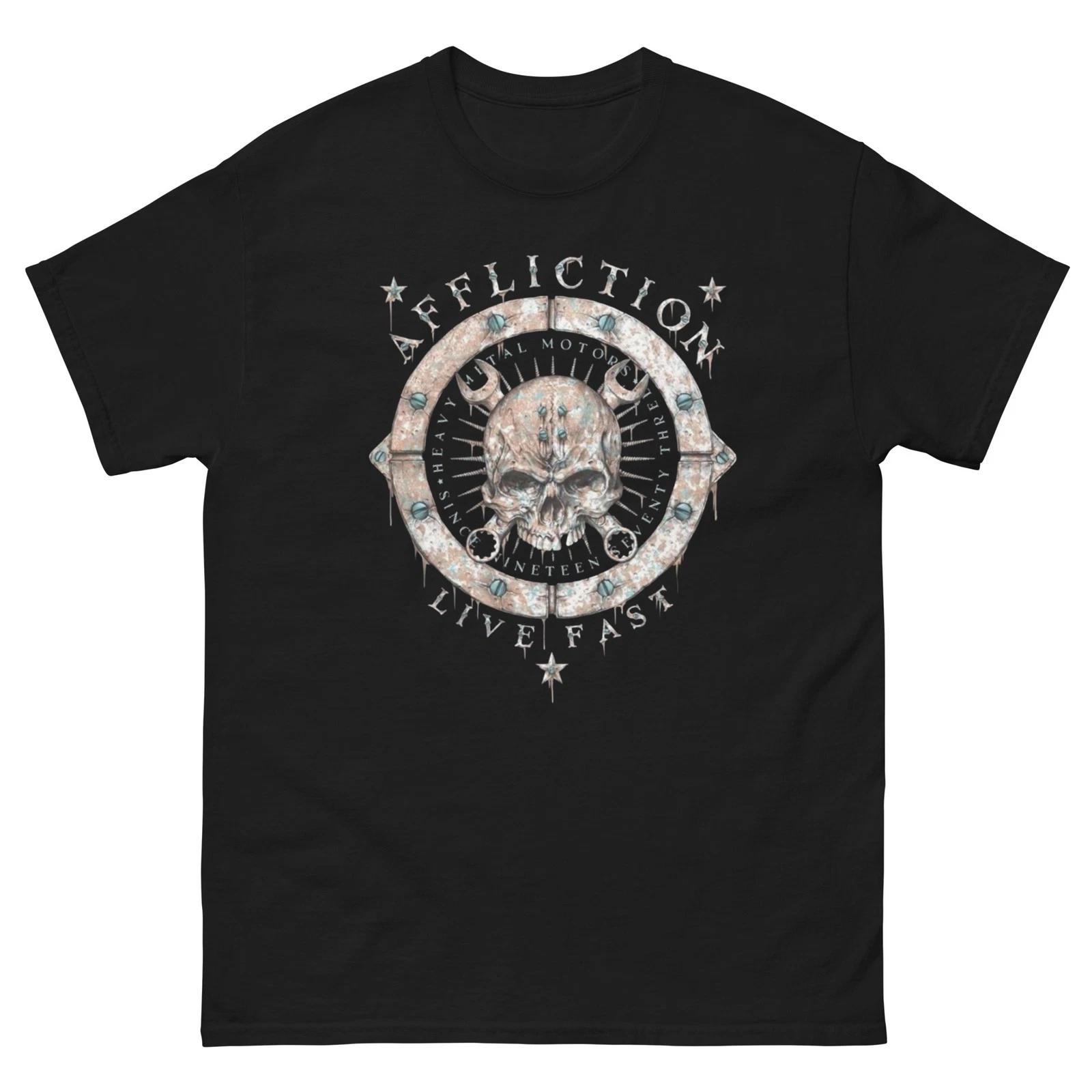 XTREME Skull Metal T-Shirt Affliction Vintage Rusty Industrial Design S