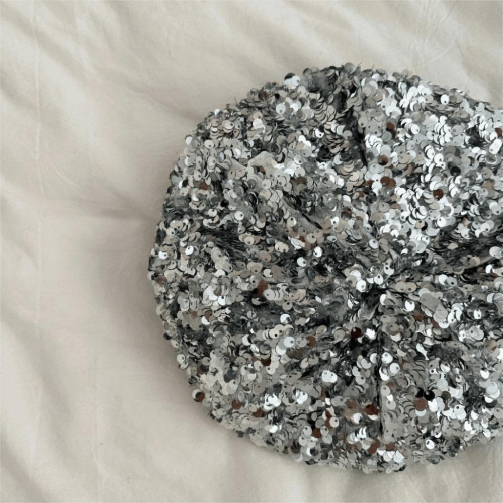 Octagonal Shape Glitter Sequin Beret Thin Fashion Beret INS Niche Design Newsboy Cap  Night Club