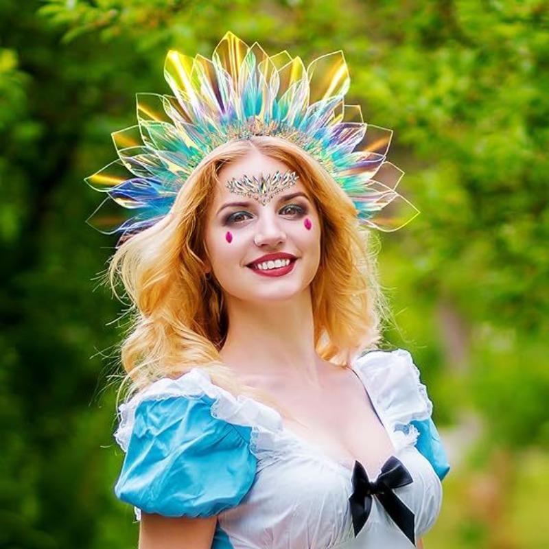 Glowing Laser Headband Light Up Hair Hoop Colorful LED Party Accessories for Halloween Christmas Stage Show Decoration Gift