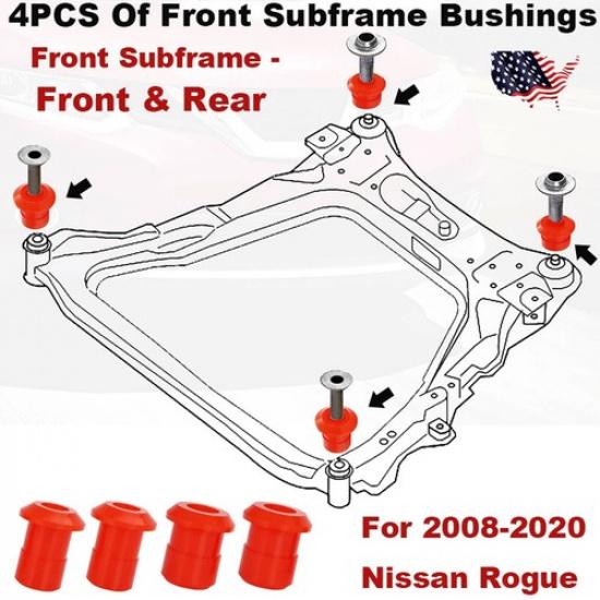 Комплект полиуретановых втулок подрамника (переднего и заднего) 54466-JD000 Для Nissan Rogue 2008-