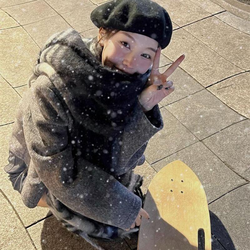 Scarf Women's Autumn and Winter Warm Thickened Student Plaid Shawl Korean Style Versatile Scarf