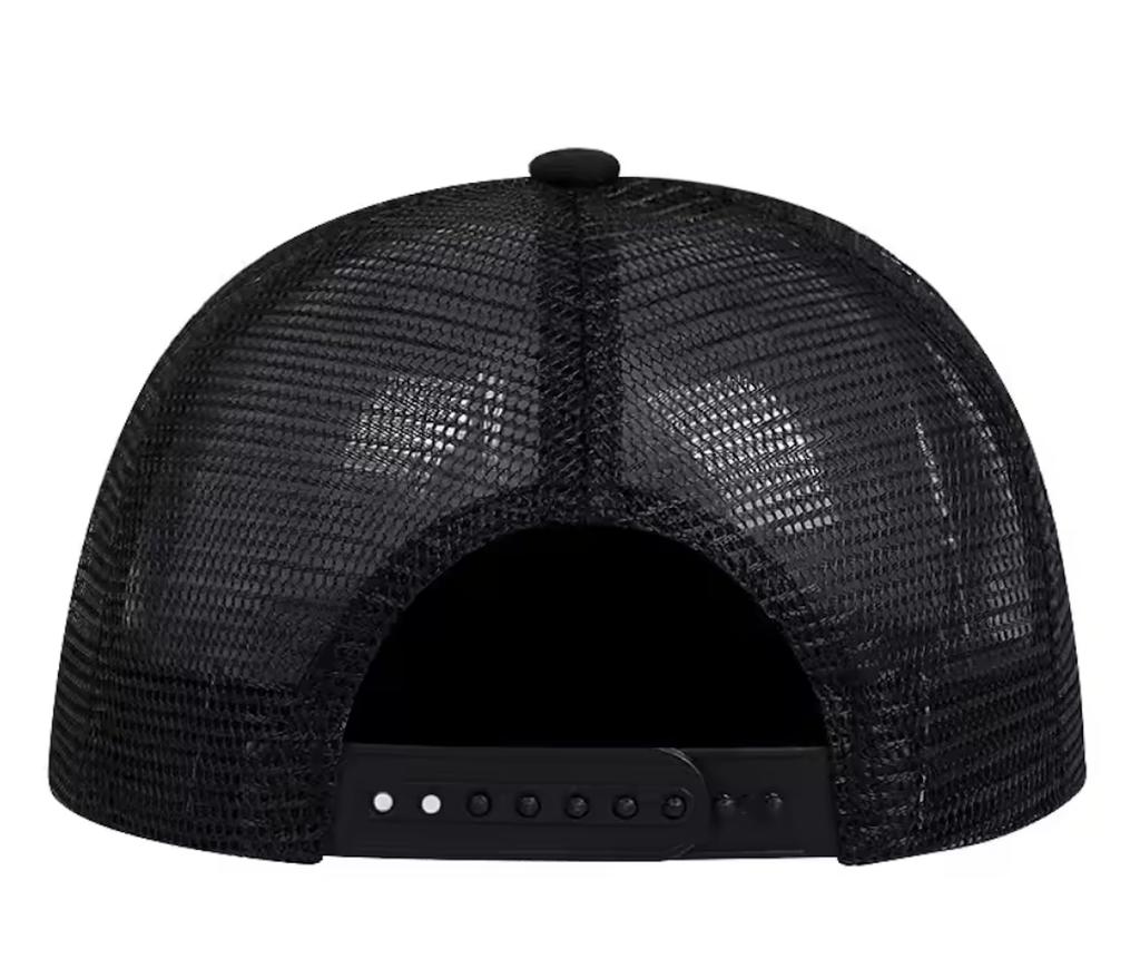 Morris coo Herrenkappe, Große Größe, Tiefer gerader Schnitt, Baseballkappe, Stilvoller Sonnenschutz, Verstellbar, Gestickt (Schwarz A (Gittergewebe))