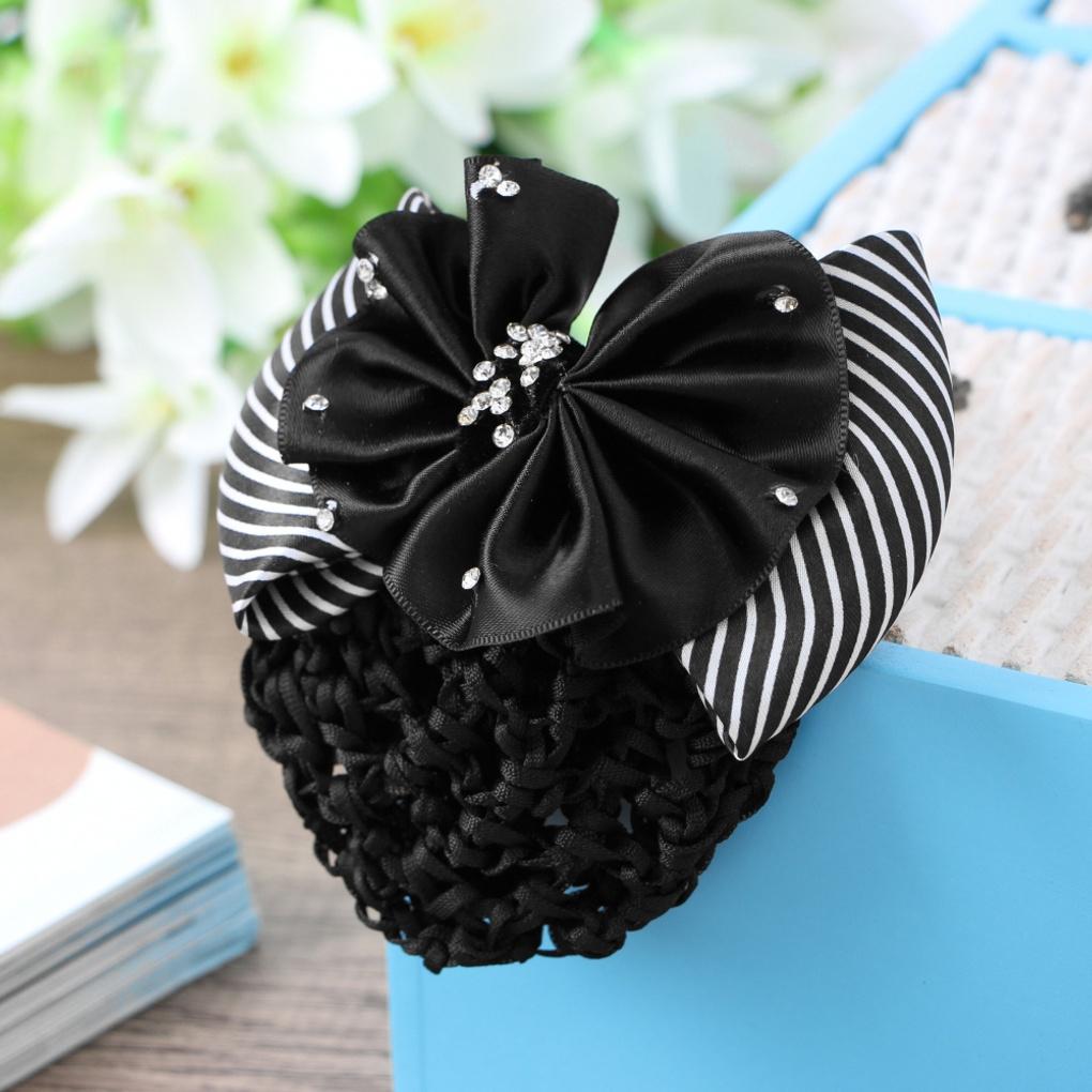 Women's Daily Cubic Decorative Ribbon Hair Net Updo Hair Net