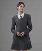 Mausolleum Jenn Round Neck Pleated Suit Jacket Dress - Gray