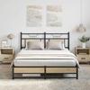 Bed Frame without Mattress Sonoma Oak Finish 140 x 190 cm Engineered Wood