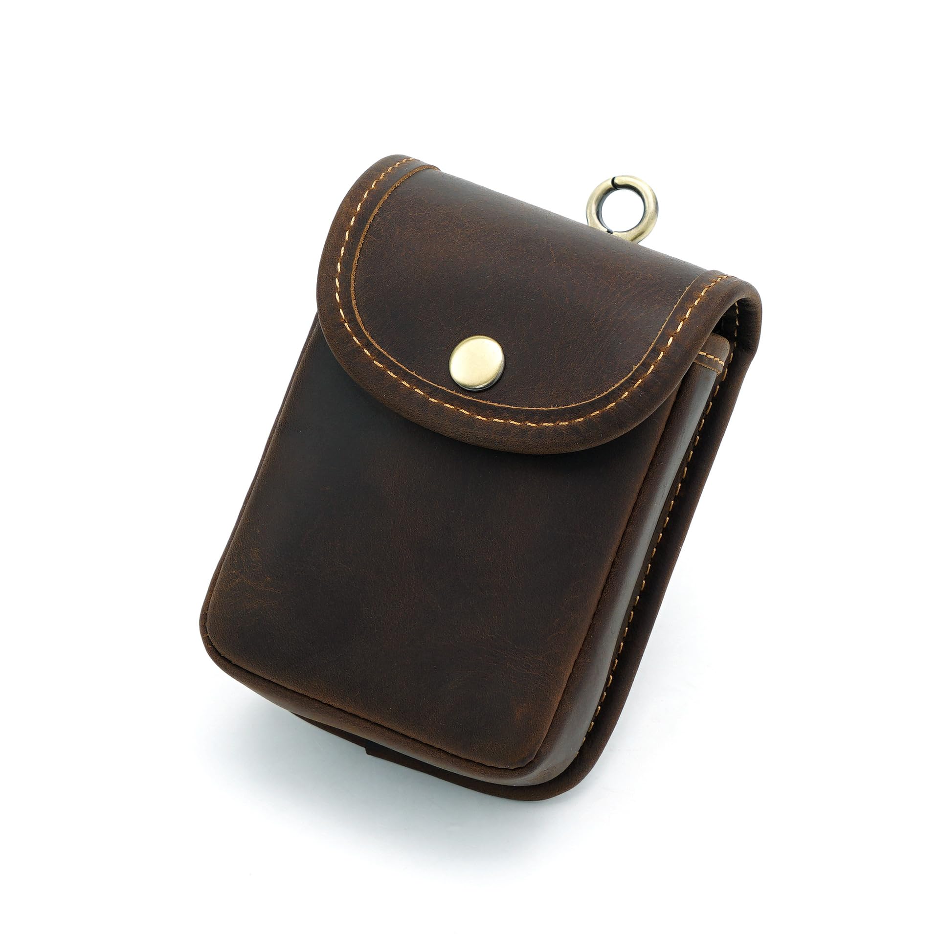 

Whatna Natural Cowhide Leather Coin Coin Mini Carabiner Belt Mini Waist Thick with Earphone Storage Case Purse, Case, Men s & Women s 2-Way Sacoche,