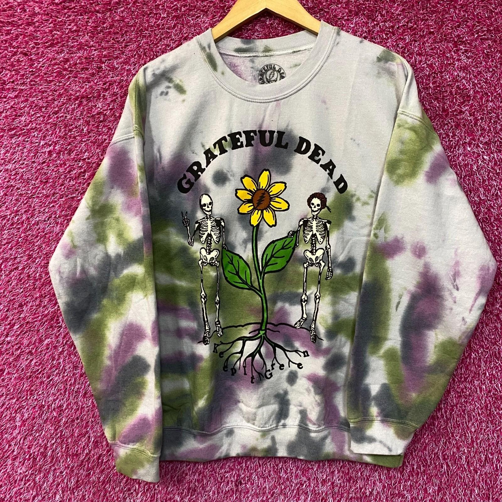 Свитшот с круглым вырезом Grateful Dead Keep It Green с окрашиванием тай-дай S