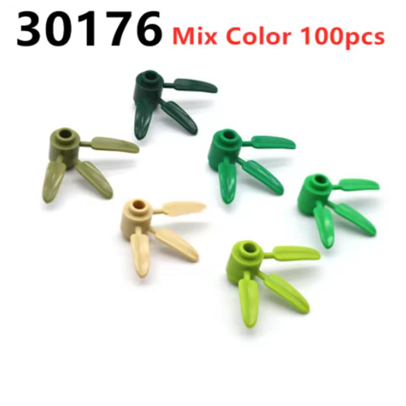 Buildings Blocks Plants Tree Leaf Flower 32606 6064 2417 2423 3741 2435 33291 6255 DIY Compatible Parts Grass Bush Military City
