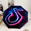 Neon Tik-tok Logo Art Umbrella 8-Frame for Travel, camping, Casual Lightweight Portable Umbrella, Essential for every family Holidays Gift