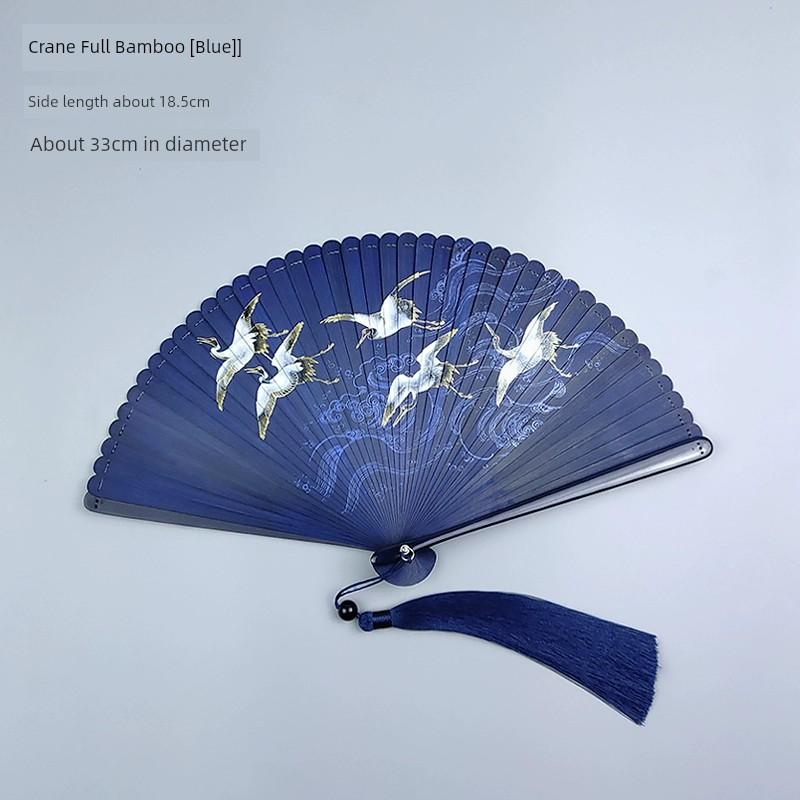 Cut Out 5-Inch Chinese Style Chinese Ancient Style Red and Black Folding Fan