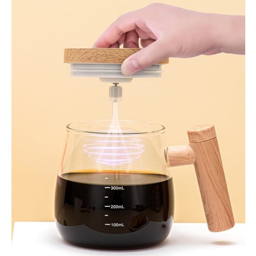 400ml Glass Automatic Mixer Cup with Magnetic Stirring Function, Large Capacity, Self-Stirring Coffee Mug, Battery-Operated, Electric, Multi-Function