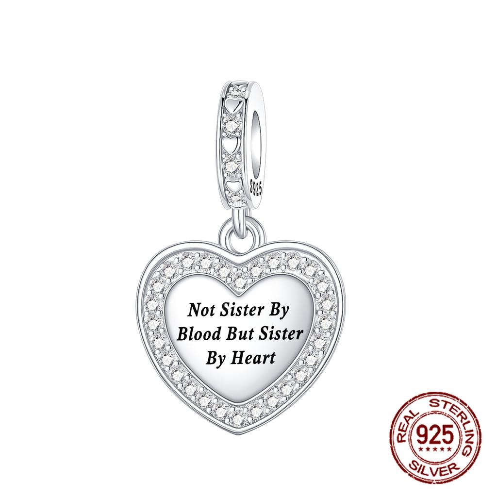 Sisters Love Hold Hands Charms Copper Double-Sided Dangle Pendant Fit Bangle Bracelet Necklace Diy Jewelry