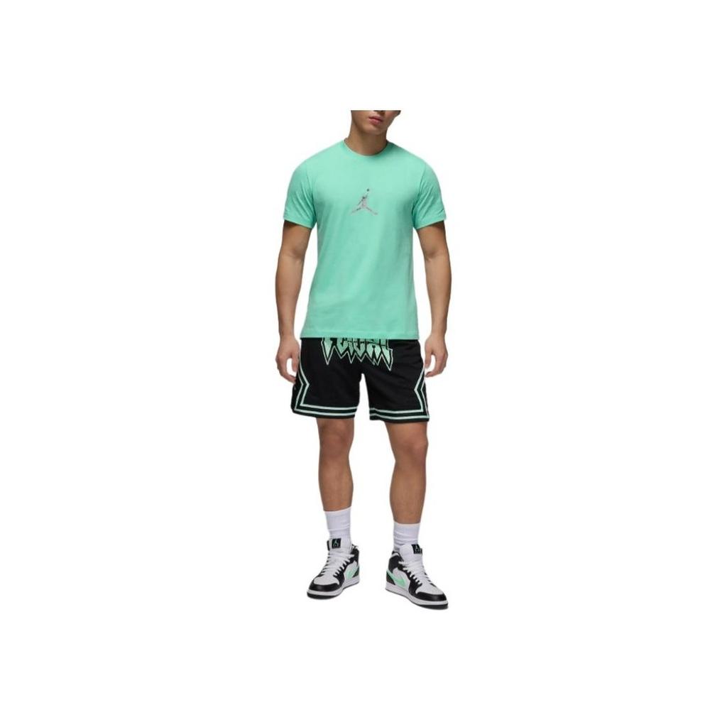 Jordan Logo Crew Neck Fitted Short Sleeve T-Shirt Men Tops Green FN5989-349
