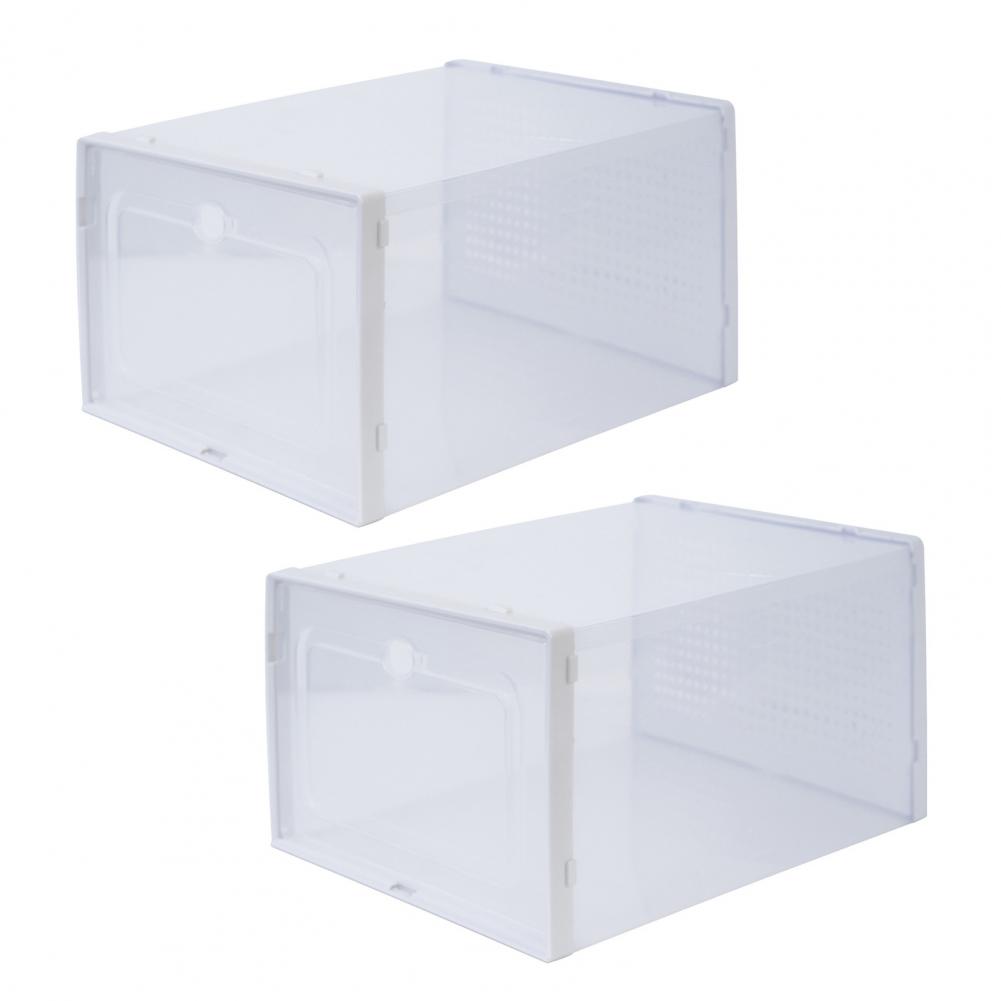 Stackable Shoe Organizer Breathable Stackable Shoe Storage Boxes Dust-proof Organizers for Closet Sneakers Space Saving XS белый 1990₽