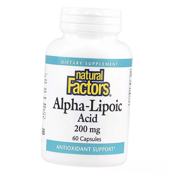 Альфа Липоевая кислота, Alpha-Lipoic Acid 200, Natural Factors (70406004)