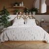 INGRID Bedding Set 220x200 Cm - Satin Cotton, Subtle Plant Pattern, Natural Elegance