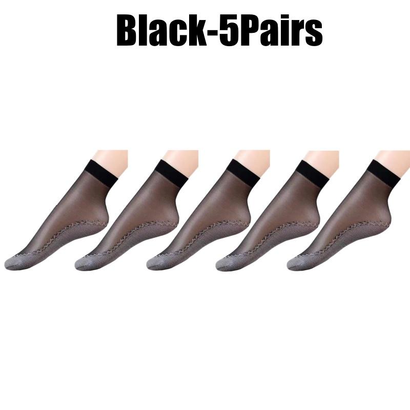 Women Nylon Elastic Short Ankle Sexy Stockings Silk Short Socks Summer Invisible Anti-hook Solid Color Cotton Bottom Silk Sock