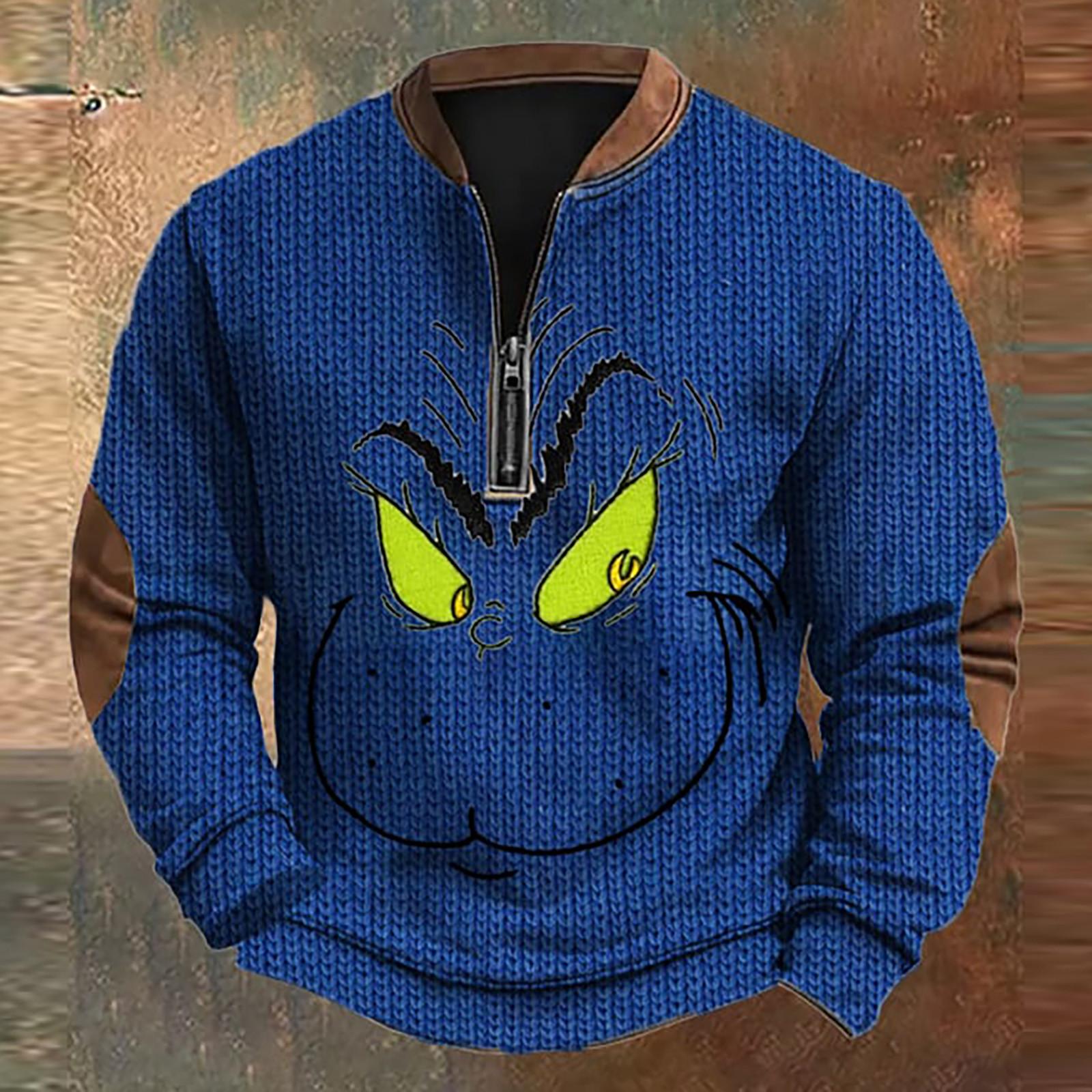 

Чоловічий світшот у стилі ретро з градієнтним принтом S синій