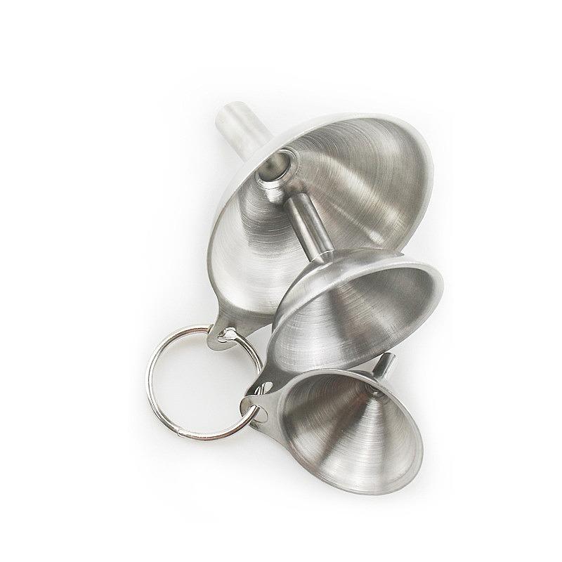 Stainless Steel Funnel Three Piece Set With Brush Mini Funnel Oil Funnel Wine Funnel Integrated Liquid Dispenser