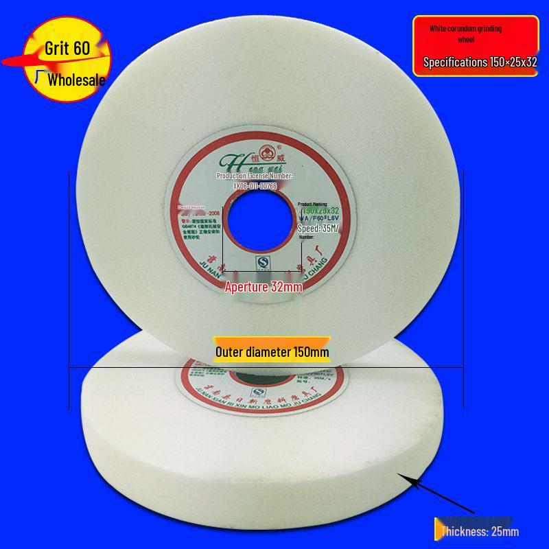 Multi-Material Grinding Wheel: White Corundum, Brown Corundum, Green Silicon Carbide - Perfect for Bench Grinders and Knife Sharpeners