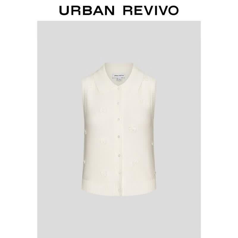 Women s Lace Collar Bow Knit Vest Cardigan S