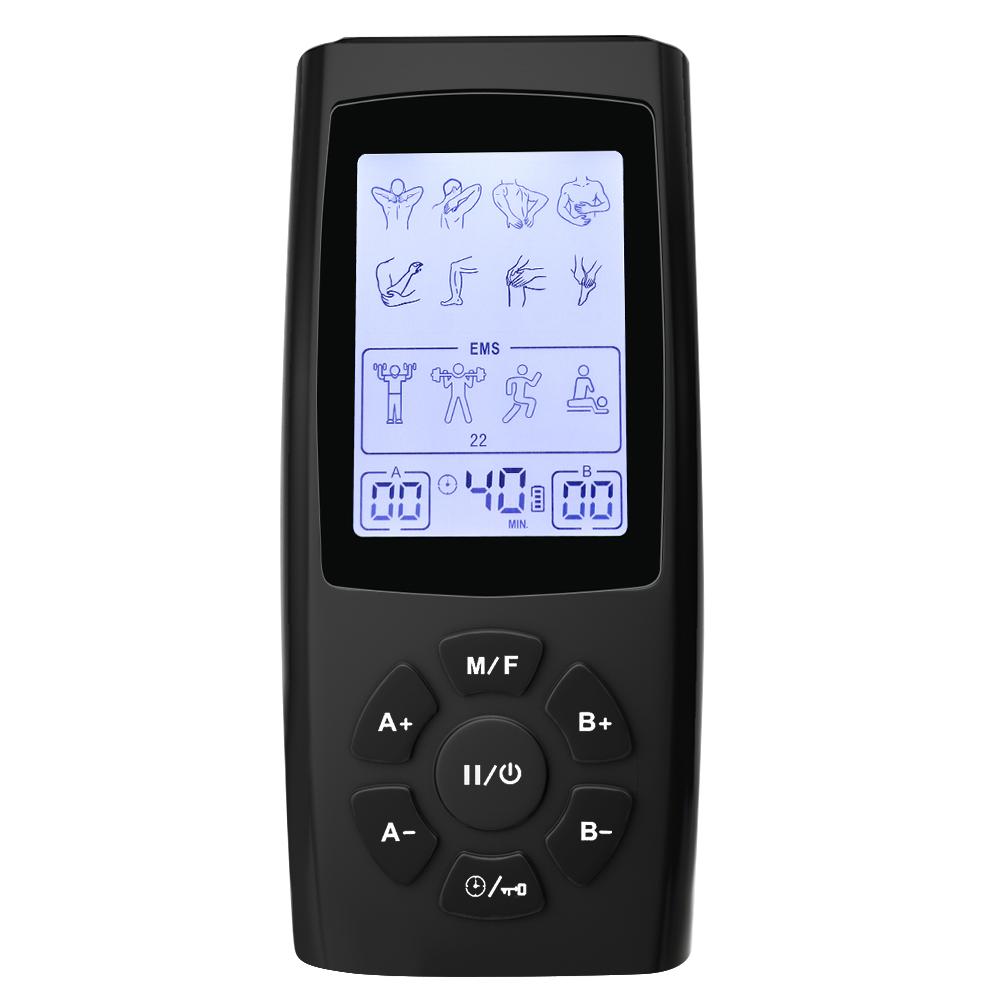 28 Modes TENS EMS Unit Muscle Stimulator for Pulse Pain Relief Rechargeable Portable Dual Channel 40 Intensity Body Massager