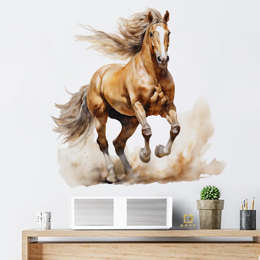 “Success” Galloping Horse Wall Stickers, Removable Self-Adhesive Decor for Study Room Office Living Room Decoration