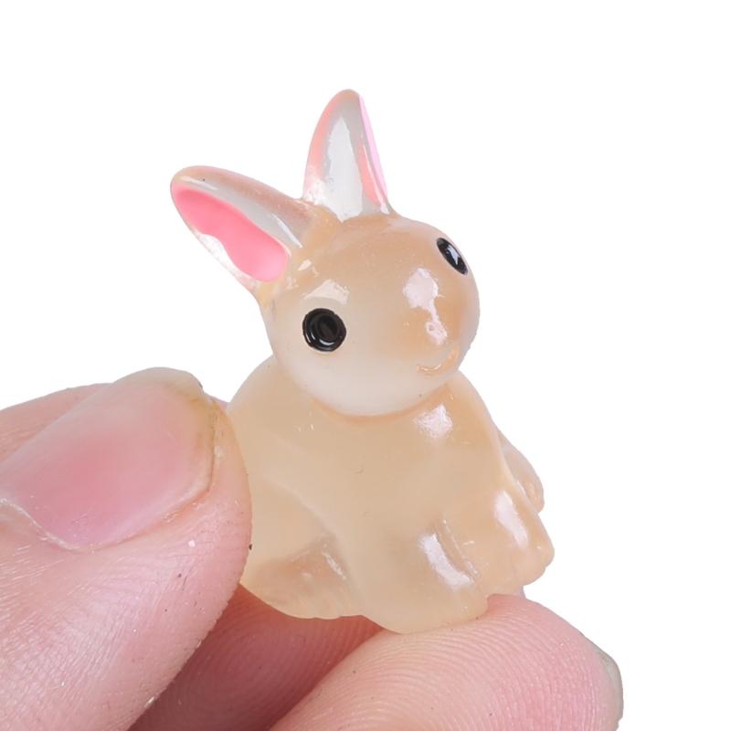 Glowing Rabbits Figurine Light Emitting Resin Decorations for Bedroom or Microlandscape Gardening Figurines 20PCS