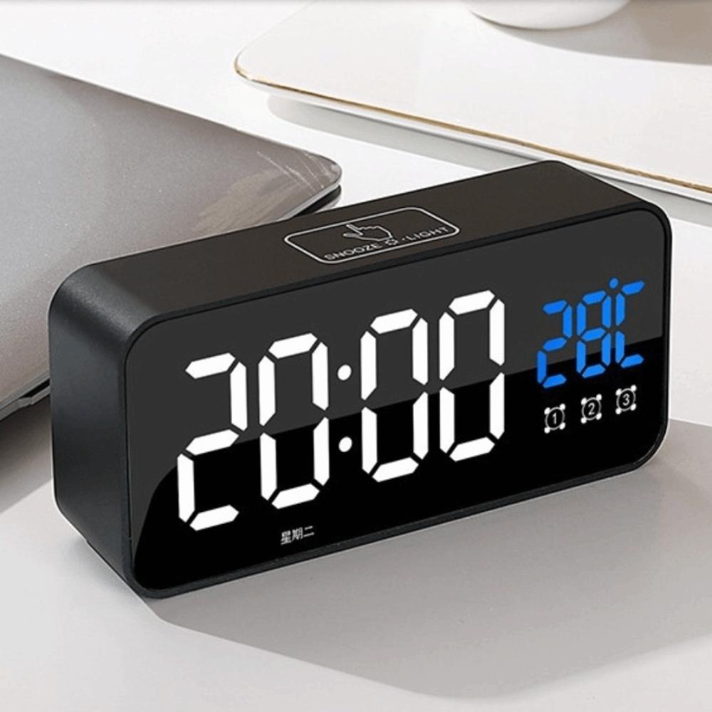 Rechargeable Battery Alarm Clock Voice Control LED Table Clock New Digital Alarm Clock  Bedroom Use