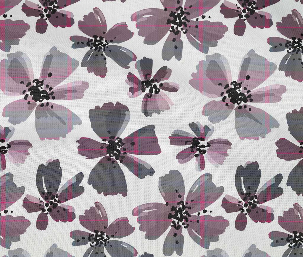 oneOone Cotton Flex Gray Fabric Florals Craft Projects Decor Fabric Printed By The Yard 40 Inch