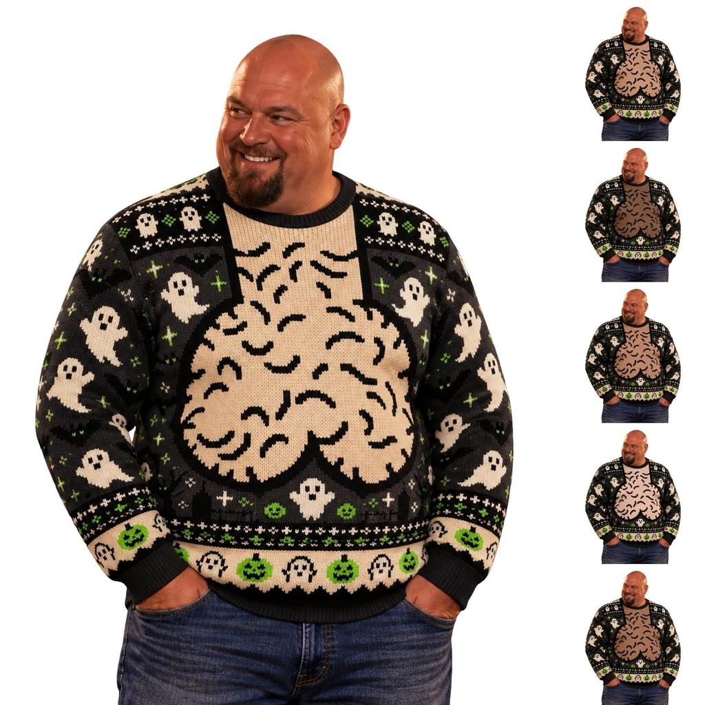 Unisex Lustiger Rundhals-Pullover, Langarm-Pullover für Herren und Damen, Alltagsbekleidung