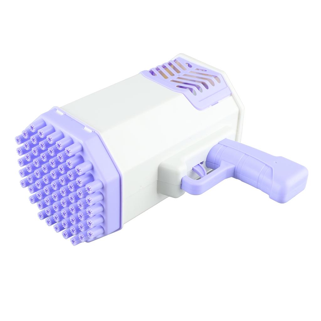 69 Holes Bubble Machine Toy Pink Lighting Handheld Automatic Bubble Blower for Children Kids Purple
