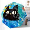 1pc Cat Watercolor Automatic Open/close Umbrella, 8-Rib Sturdy Structure, Portable Travel Umbrella, Parties, Everyday Use, Outdoor Accessory