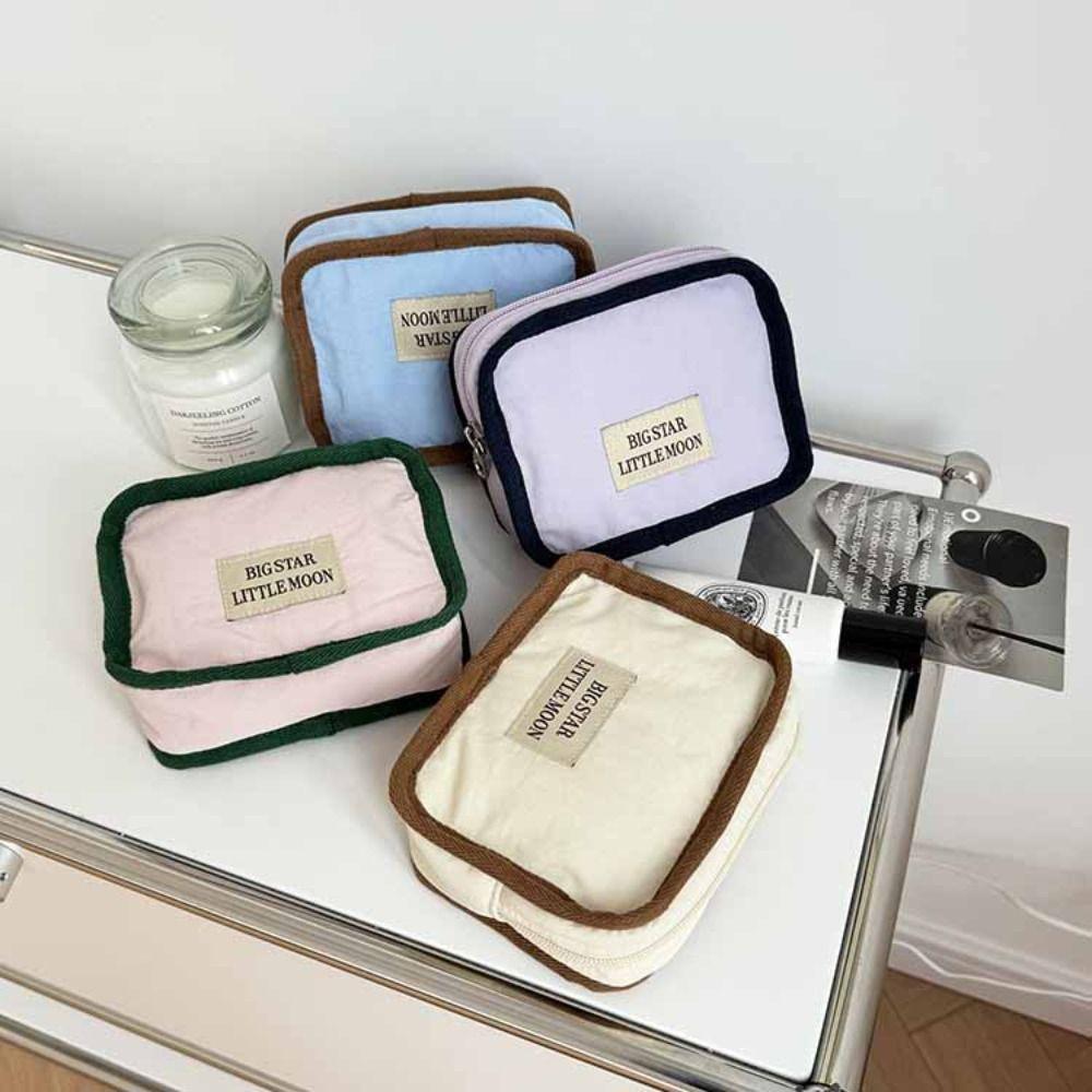 Korean Style Contrast Color Cosmetic Bag Wallet Sanitary Napkin Storage Bag  Student