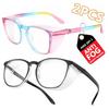 Schutzbrille Blaulichtfilternde Staubschutz-UV-Schutzbrille für Damen Herren (2PC (Regenbogen+Schwarz) HM9