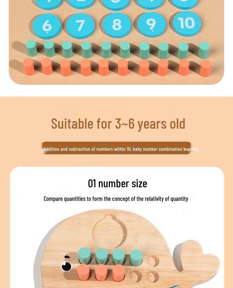 Children's Early Education Arithmetic Board with Large Particle Building Blocks