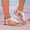 Fashion Women's Fashion Flat Shoes Summer New Round Head Toe Flower Soft Sole Anti-slip Wear-resistant Sandals