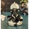 Silver Plated Idol for Ganesh Idol for Car Dashboard God Ganesha Idol for Home Decor Ganpati for Gift Silver Mukut Silver Black, Idol